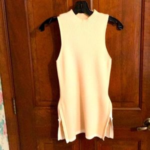 Sleeveless long ribbed Phillip Lim cream sweater